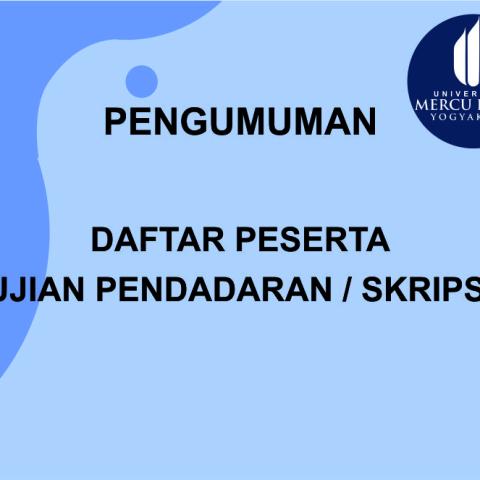 DAFTAR UJIAN PENDADARAN/SKRIPSI PRODI MANAJEMEN PERIODE MEI 2020