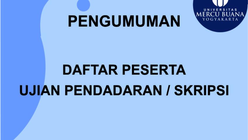 DAFTAR UJIAN PENDADARAN/SKRIPSI PRODI MANAJEMEN PERIODE MEI 2020