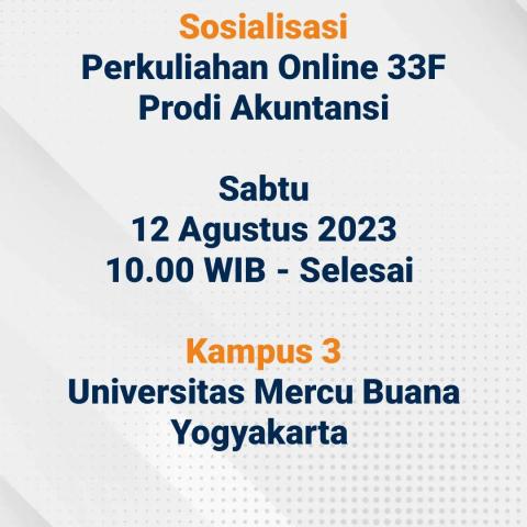 SOSIALISASI KELAS ONLINE 33F - PRODI AKUNTANSI