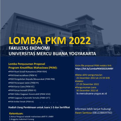 Lomba Penyusunan Proposal Program Kreatifitas Mahasiswa (PKM):