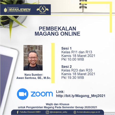 Pembekalan Magang Online Prodi Manajemen