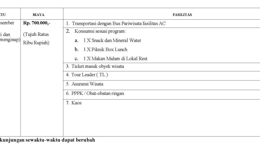 PENGUMUMAN STUDY EKSKURSI (PENGGANTIAN DESTINASI) PROGRAM STUDI MANAJEMEN SEMESTER GASAL 2022/2023