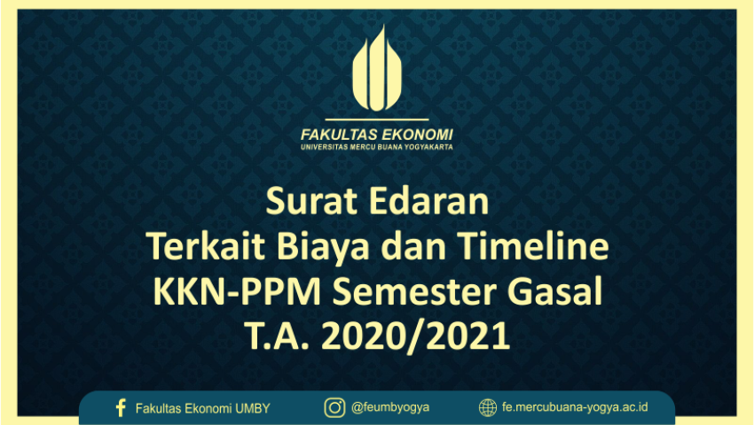 Surat Edaran Terkait Biaya dan Timeline KKN-PPM Semester Gasal T.A. 2020/2021