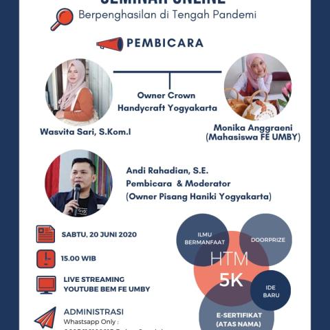 SEMINAR ONLINE "Berpenghasilan di Tengah Pandemi