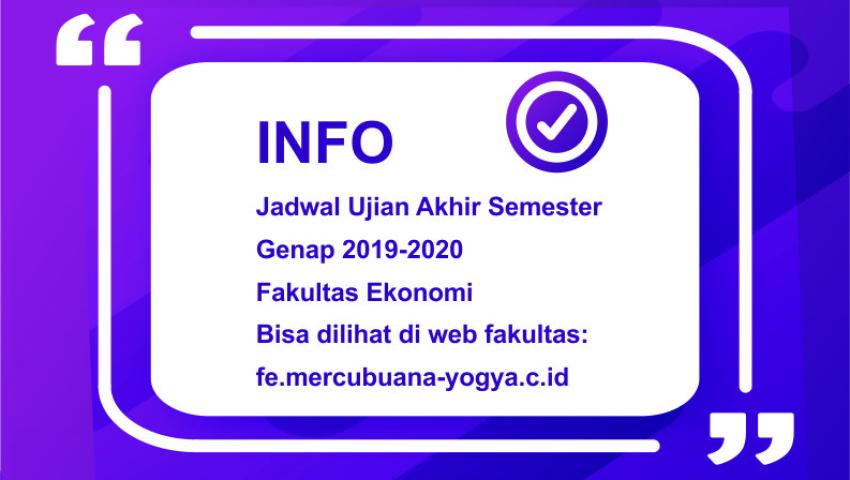 Jadwal UAS Genap 2019-2020