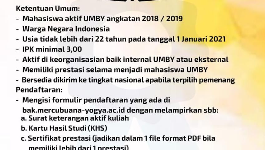 PEMILIHAN MAHASISWA BERPRESTASI UMBY